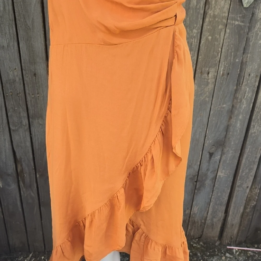 Maje Elegant Orange Off-Shoulder Dress Size 1 - Picture 6 of 7